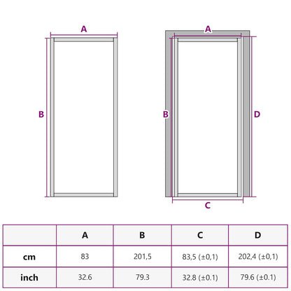 Porta Interna 83x201,5 cm Bianco Opaco Vetro e Alluminio | homemem39