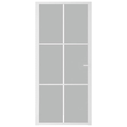 Porta Interna 93x201,5 cm Bianco Opaco Vetro e Alluminio | homemem39
