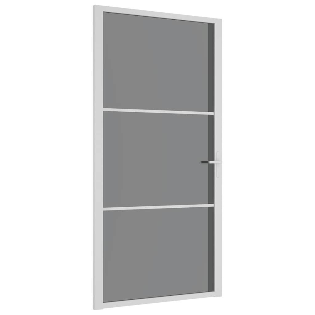 Porta Interna 102,5x201,5 cm Bianca in Vetro ESG e Alluminio - homemem39
