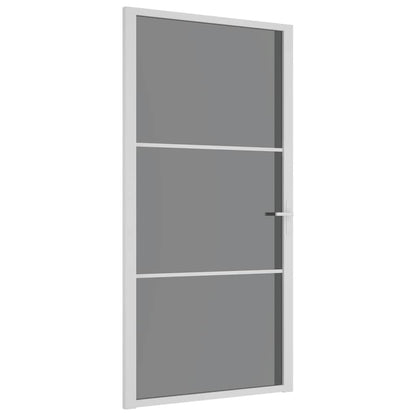 Porta Interna 102,5x201,5 cm Bianca in Vetro ESG e Alluminio - homemem39