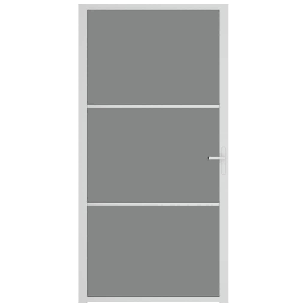 Porta Interna 102,5x201,5 cm Bianca in Vetro ESG e Alluminio | homemem39