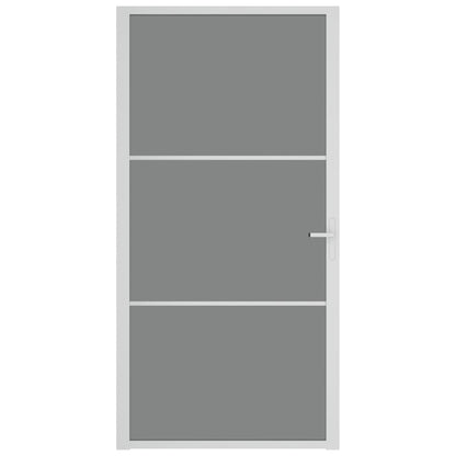 Porta Interna 102,5x201,5 cm Bianca in Vetro ESG e Alluminio - homemem39