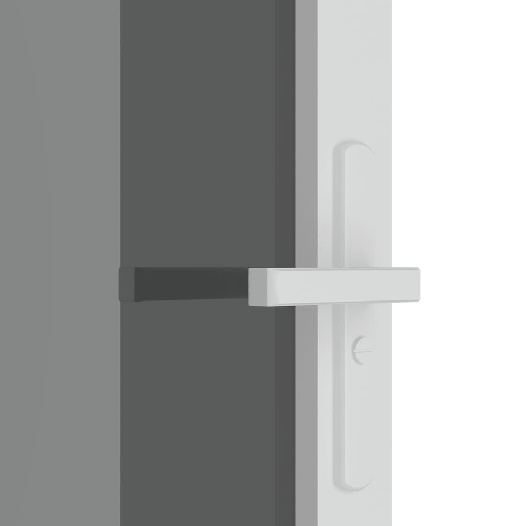 Porta Interna 102,5x201,5 cm Bianca in Vetro ESG e Alluminio | homemem39