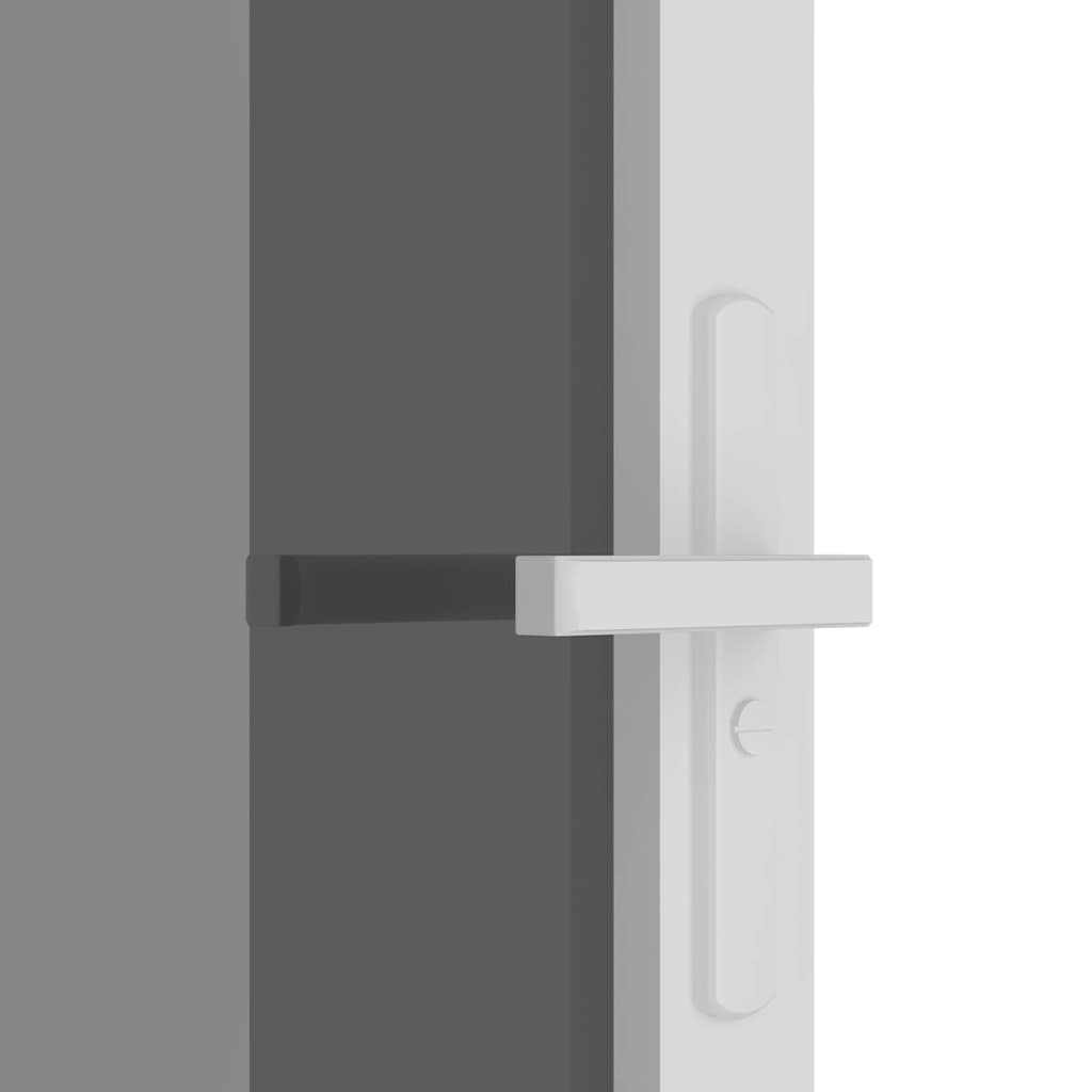 Porta Interna 76x201,5 cm Bianca in Vetro ESG e Alluminio | homemem39