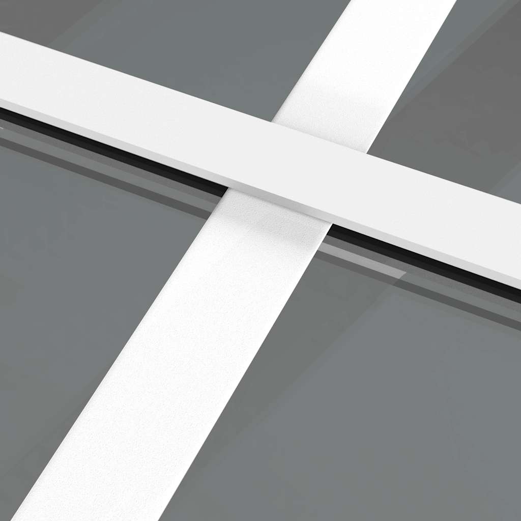 Porta Interna 76x201,5 cm Bianca in Vetro ESG e Alluminio | homemem39