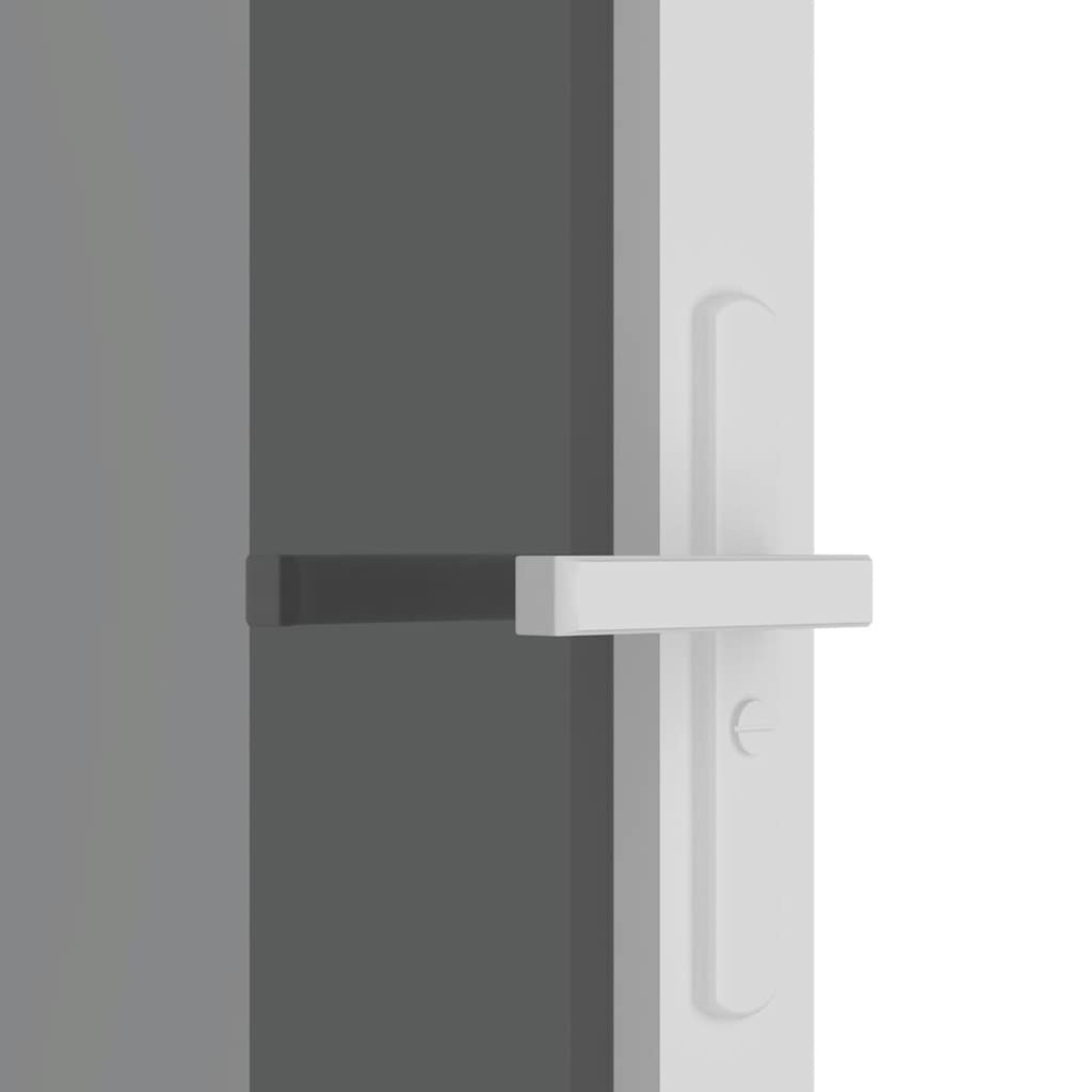 Porta Interna 83x201,5 cm Bianca in Vetro ESG e Alluminio | homemem39