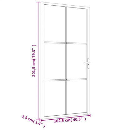 Porta Interna 102,5x201,5 cm Bianca in Vetro ESG e Alluminio | homemem39