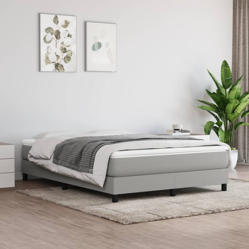 Giroletto a Molle con Materasso Grigio Chiaro 140x190cm Tessuto | homemem39