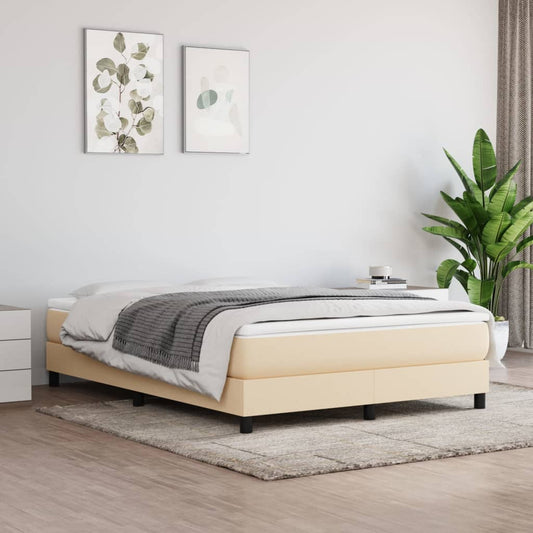 Giroletto a Molle con Materasso Crema 140x200 cm in Tessuto | homemem39