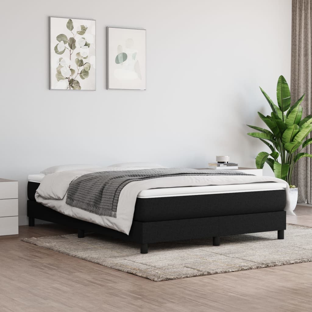 Giroletto a Molle con Materasso Nero 160x200 cm in Tessuto | homemem39