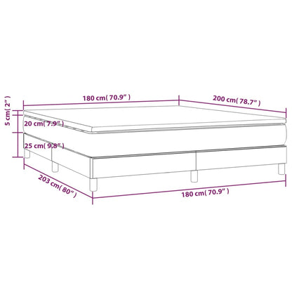 Giroletto a Molle con Materasso Marrone Scuro 180x200cm Tessuto | homemem39