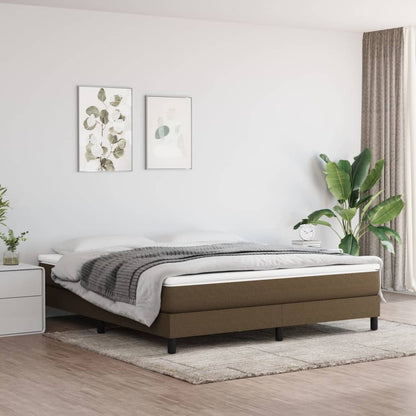 Giroletto a Molle con Materasso Marrone Scuro 180x200cm Tessuto | homemem39