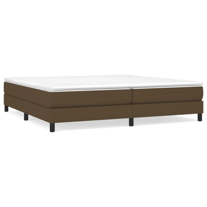 Spring Bed Frame with Dark Brown Mattress 200x200cm Fabric