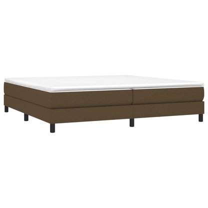 Spring Bed Frame with Dark Brown Mattress 200x200cm Fabric