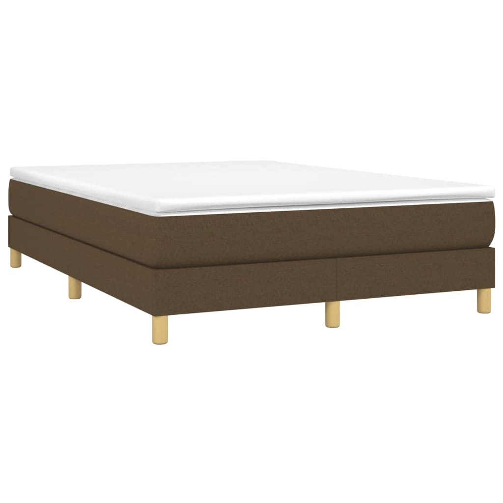 Giroletto a Molle con Materasso Marrone Scuro 140x190cm Tessuto | homemem39