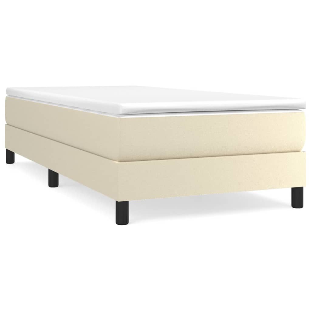 Giroletto a Molle con Materasso Crema 90x190 cm in Similpelle | homemem39