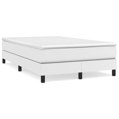 Spring bed frame with white mattress 120x200 cm in imitation leather