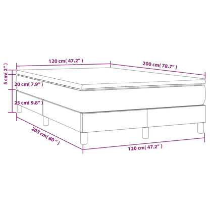 Spring bed frame with white mattress 120x200 cm in imitation leather