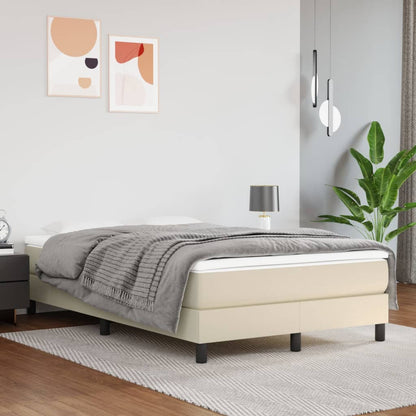 Giroletto a Molle con Materasso Crema 120x200 cm in Similpelle | homemem39