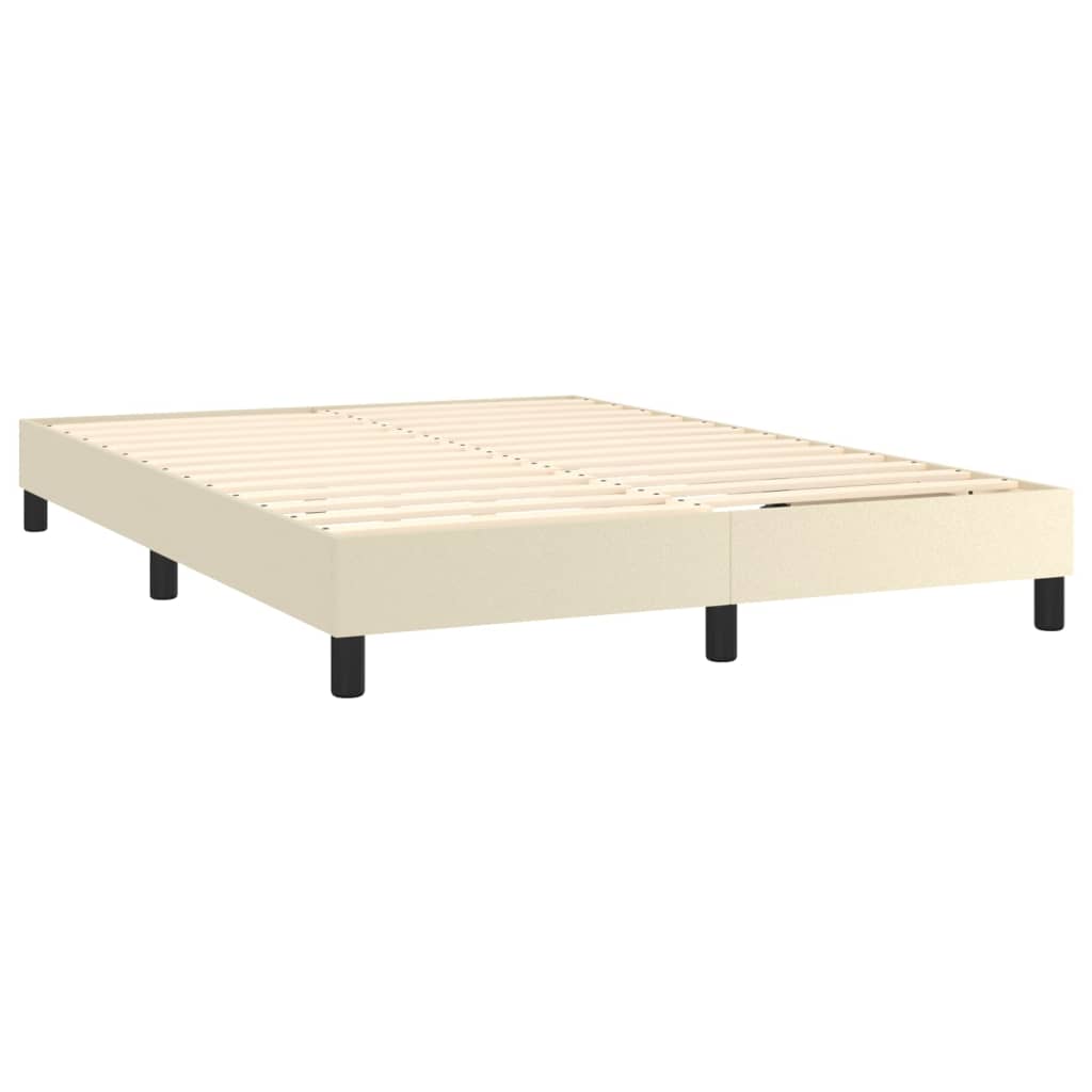 Giroletto a Molle con Materasso Crema 140x200 cm in Similpelle