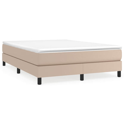 Spring bed frame with Cappuccino mattress 140x200cm Faux leather