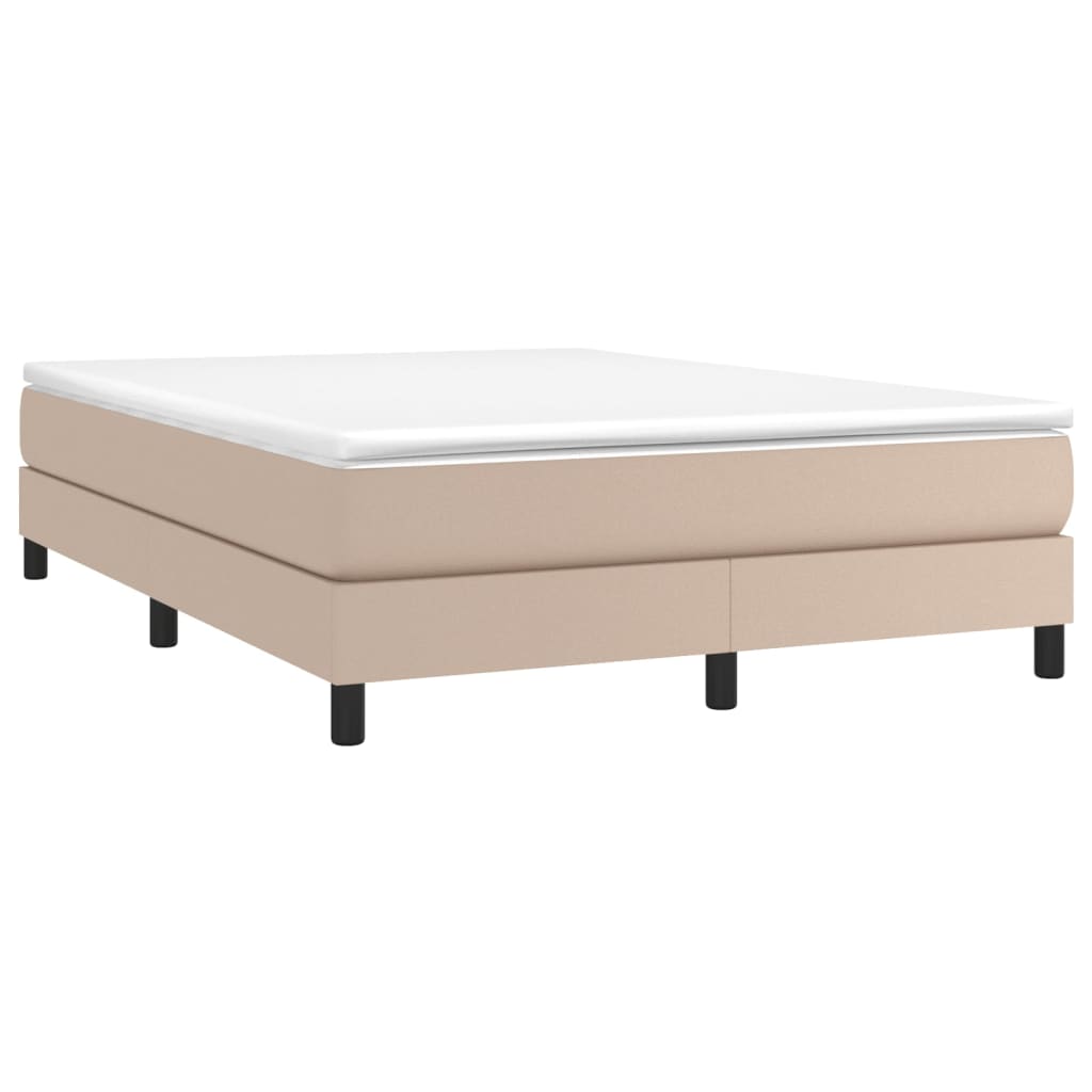 Spring bed frame with Cappuccino mattress 140x200cm Faux leather