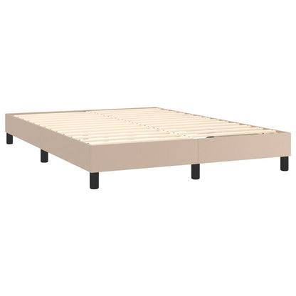 Spring bed frame with Cappuccino mattress 140x200cm Faux leather