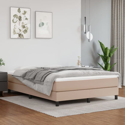 Spring bed frame with Cappuccino mattress 140x200cm Faux leather