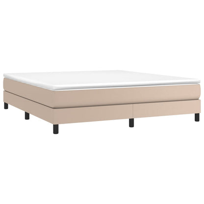 Spring bed frame with Cappuccino mattress 160x200cm Faux leather