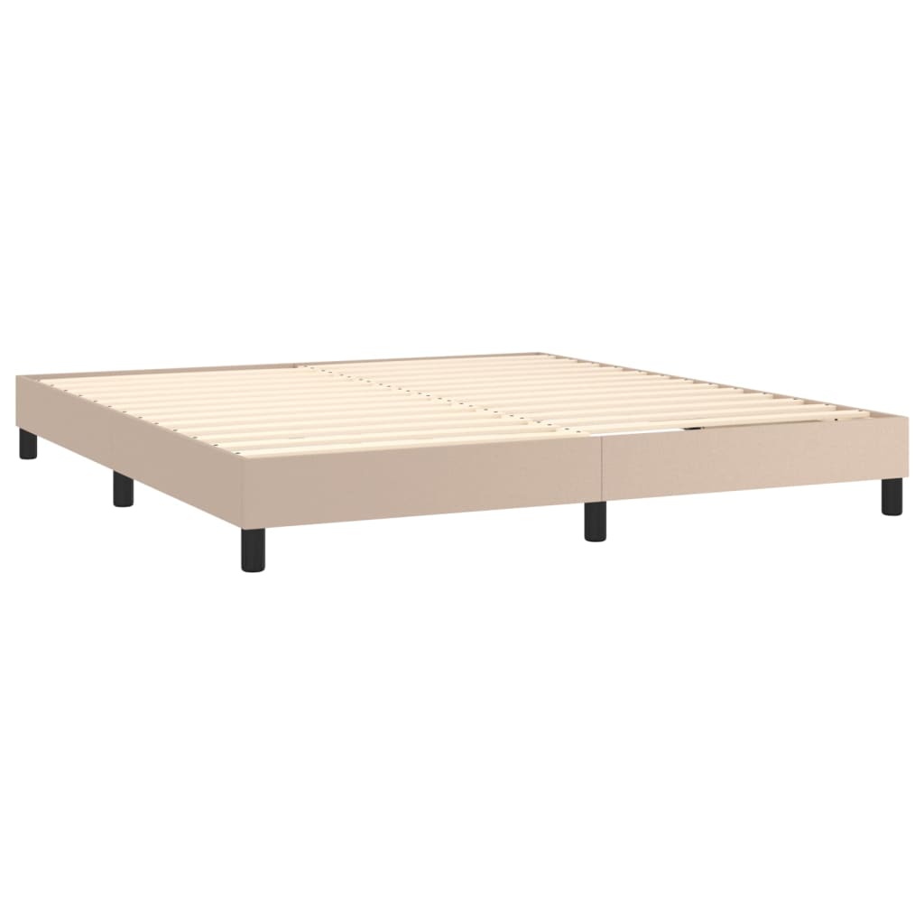 Spring bed frame with Cappuccino mattress 160x200cm Faux leather