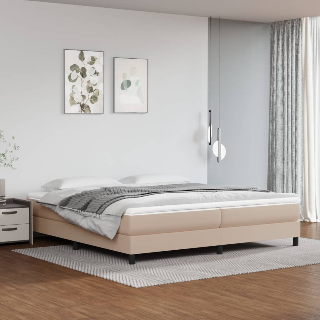 Giroletto a Molle con Materasso Cappuccino 200x200cm Similpelle | homemem39