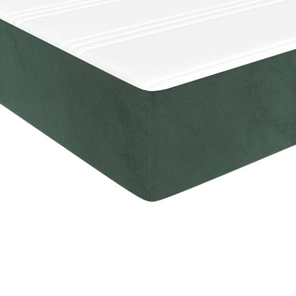 Giroletto a Molle con Materasso Verde Scuro 140x190 cm Velluto - homemem39