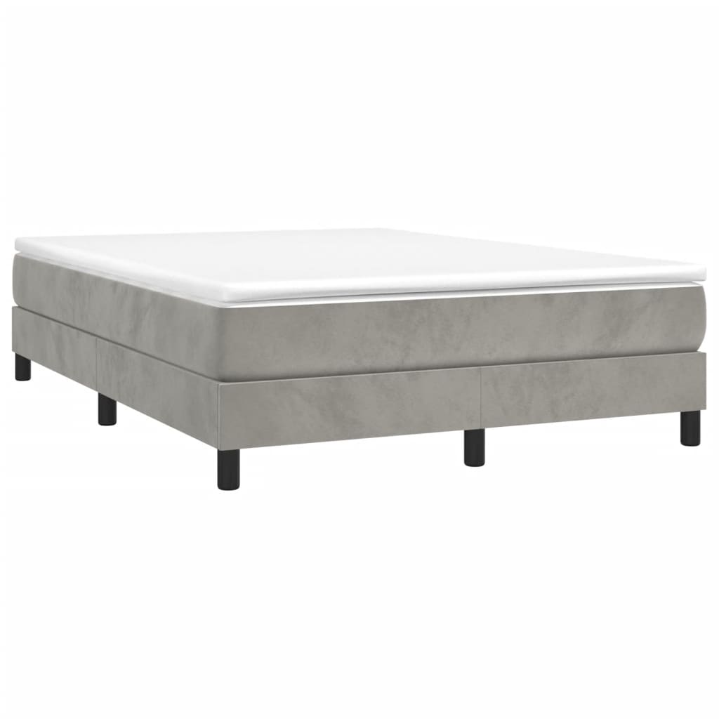 Giroletto a Molle con Materasso Grigio Chiaro 140x200cm Velluto | homemem39