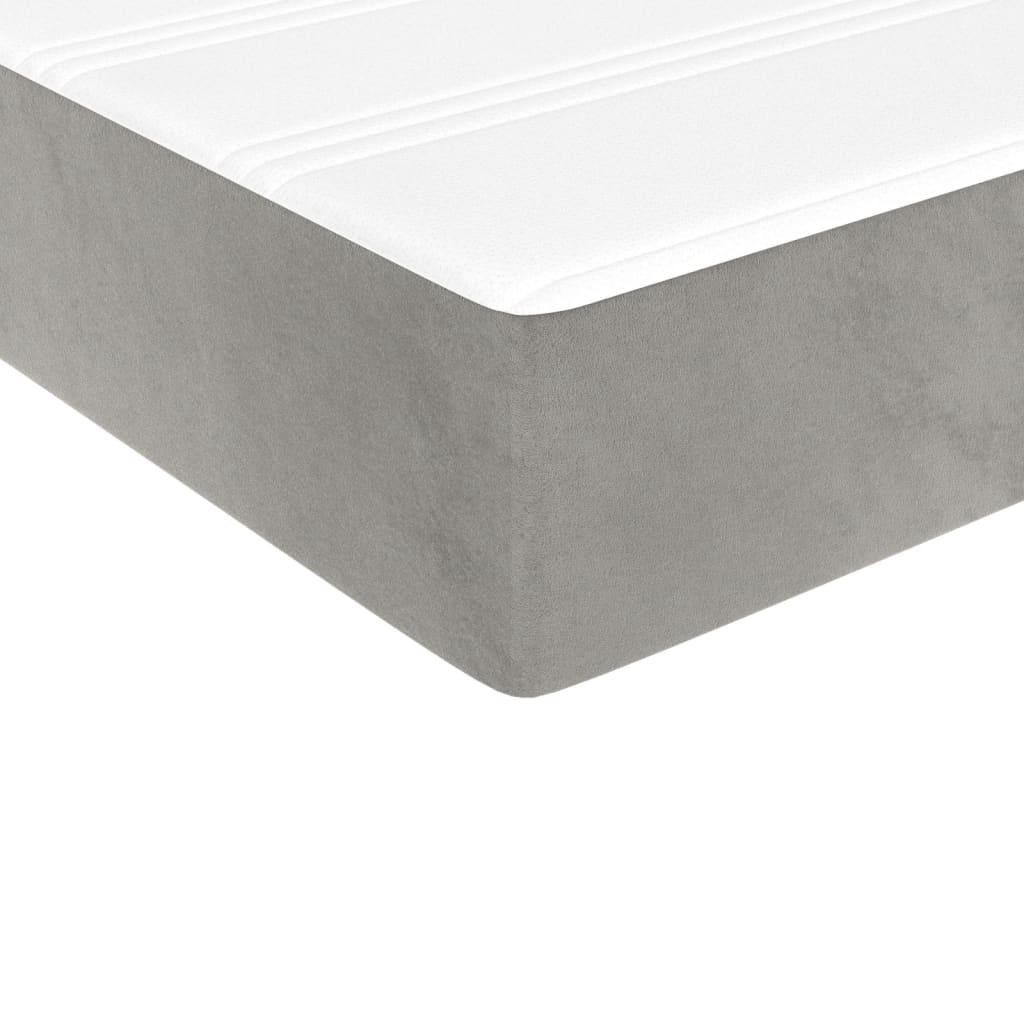 Giroletto a Molle con Materasso Grigio Chiaro 140x200cm Velluto | homemem39