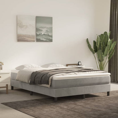 Giroletto a Molle con Materasso Grigio Chiaro 140x200cm Velluto | homemem39