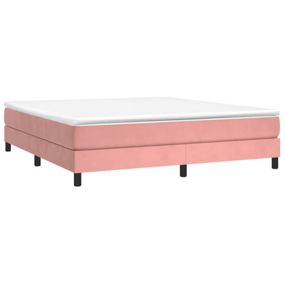 Giroletto a Molle con Materasso Rosa 180x200 cm in Velluto | homemem39