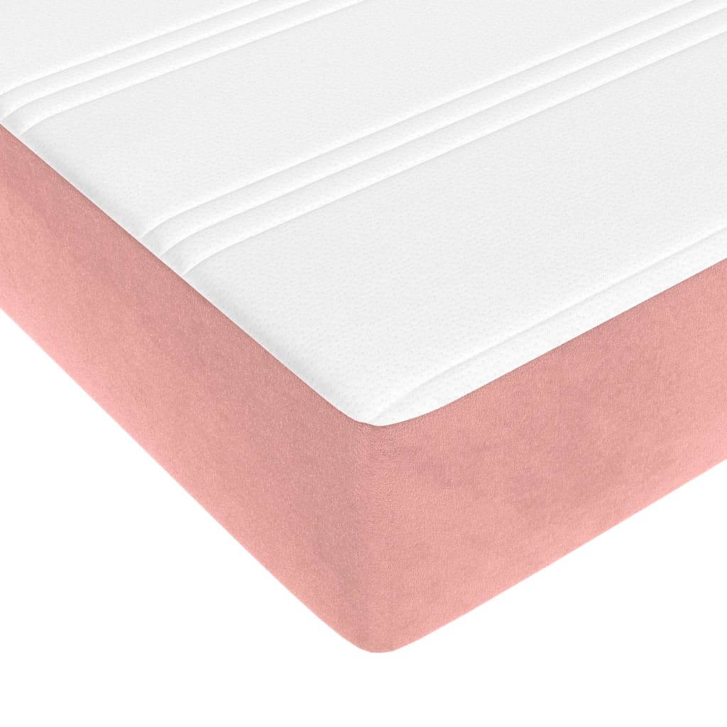 Giroletto a Molle con Materasso Rosa 180x200 cm in Velluto | homemem39