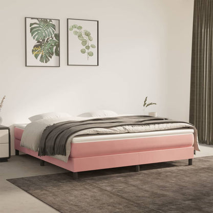 Giroletto a Molle con Materasso Rosa 180x200 cm in Velluto | homemem39