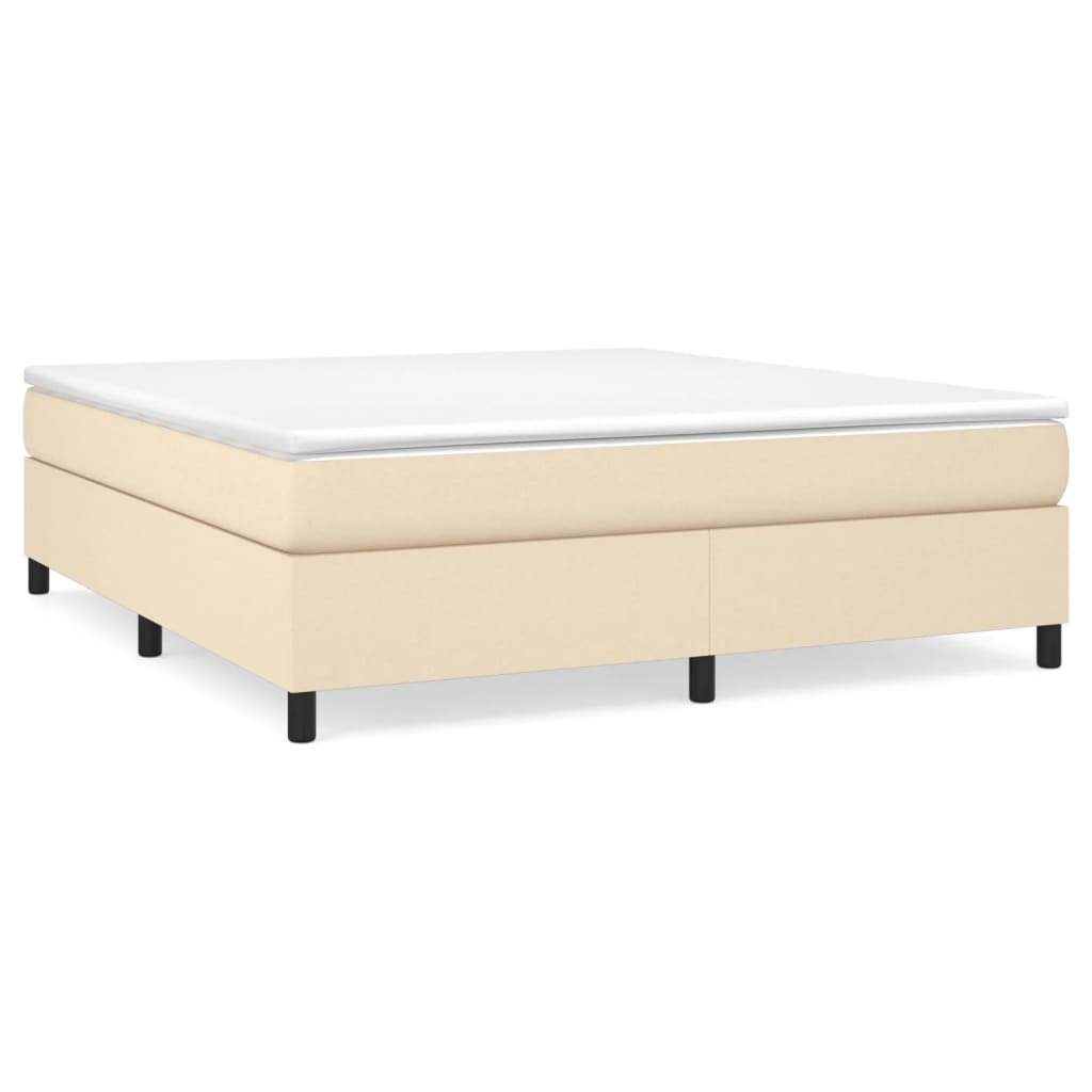 Spring bed frame with cream mattress 180x200 cm in fabric