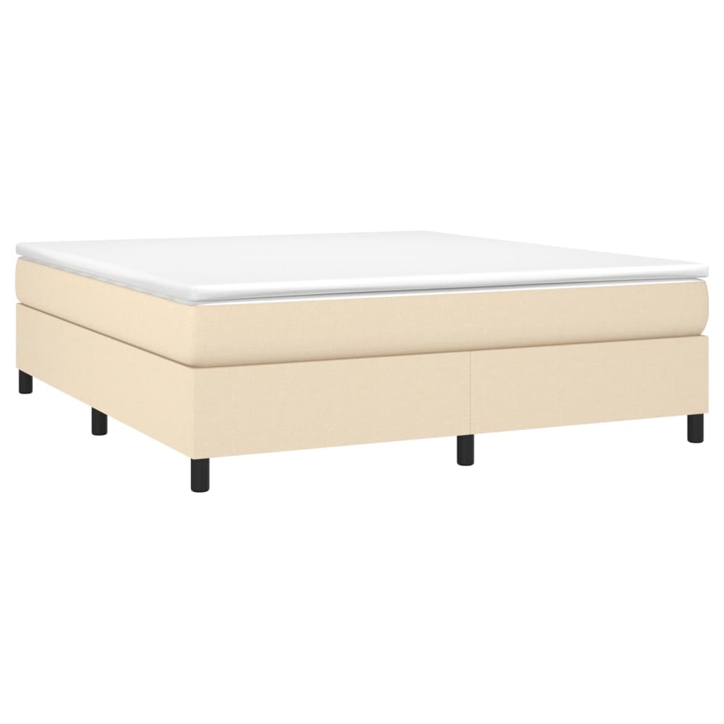 Spring bed frame with cream mattress 180x200 cm in fabric