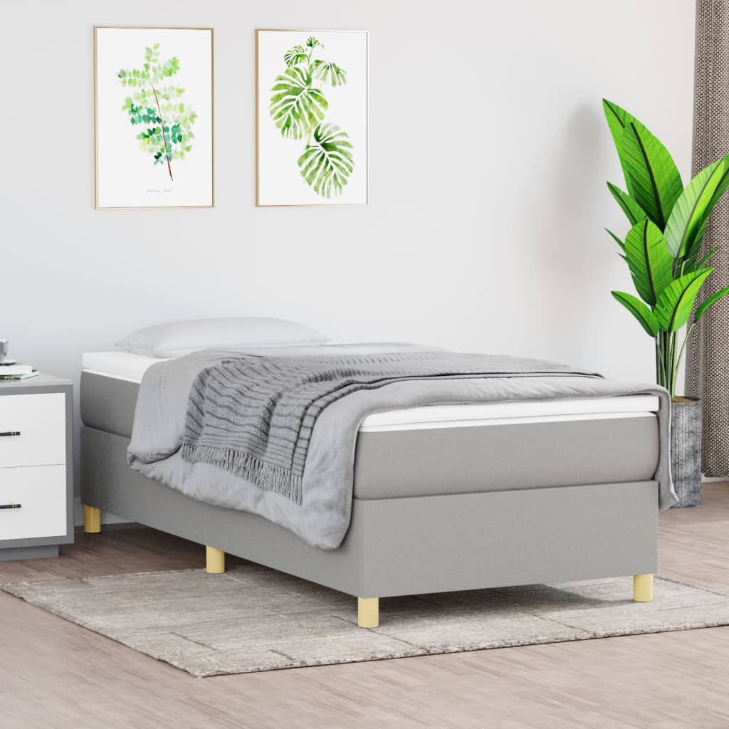 Giroletto a Molle con Materasso Grigio Chiaro 90x200 cm Tessuto | homemem39