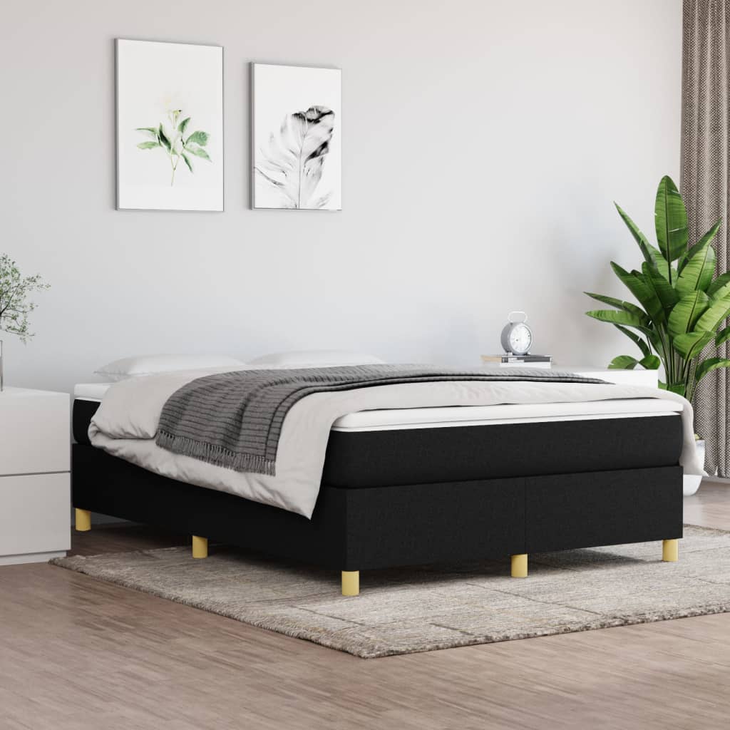 Giroletto a Molle con Materasso Nero 140x190 cm in Tessuto | homemem39