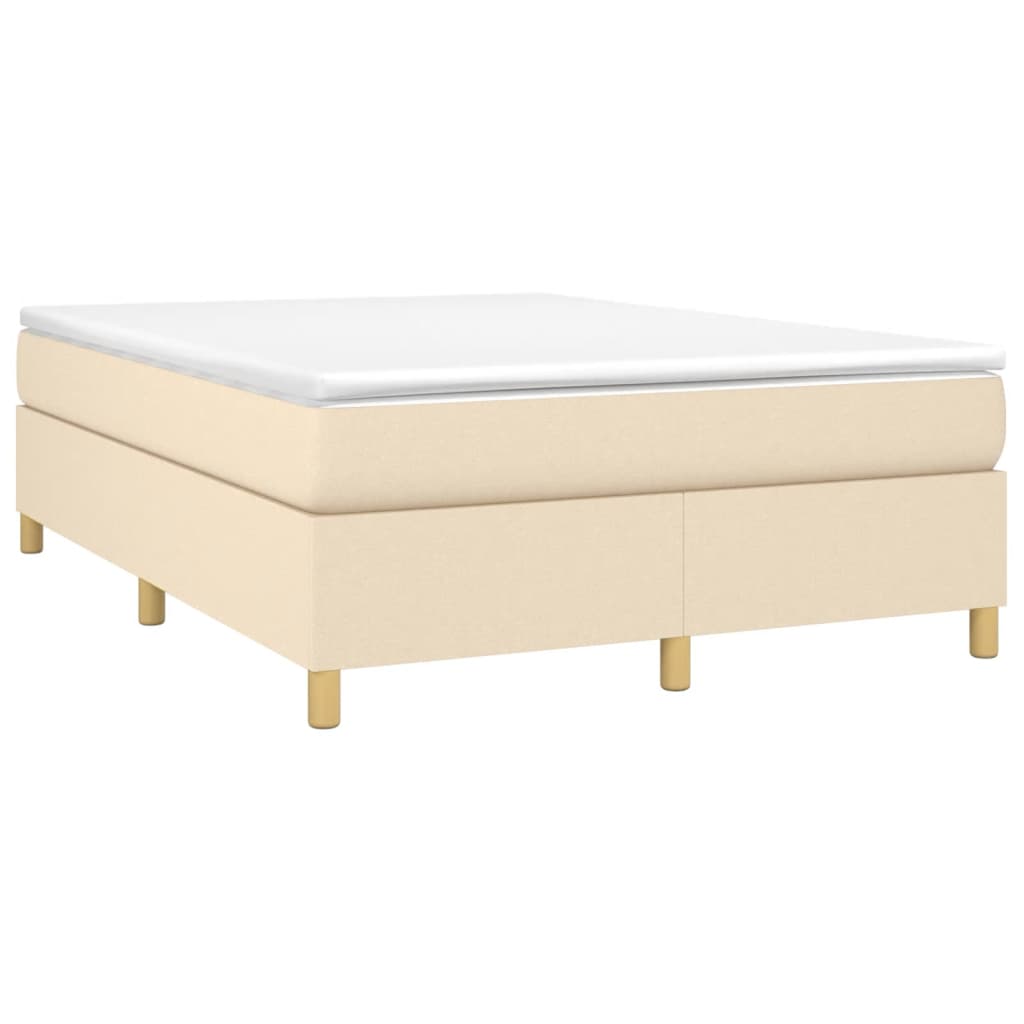 Giroletto a Molle con Materasso Crema 140x19 cm in Tessuto | homemem39