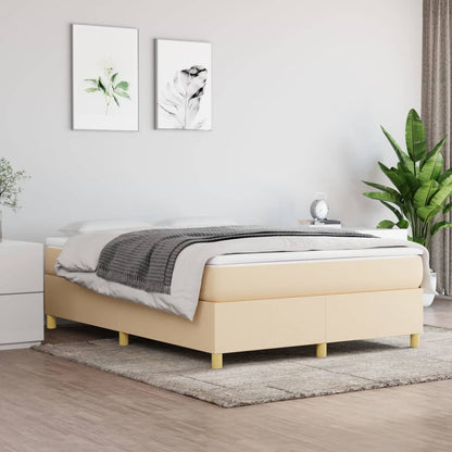 Giroletto a Molle con Materasso Crema 140x19 cm in Tessuto | homemem39