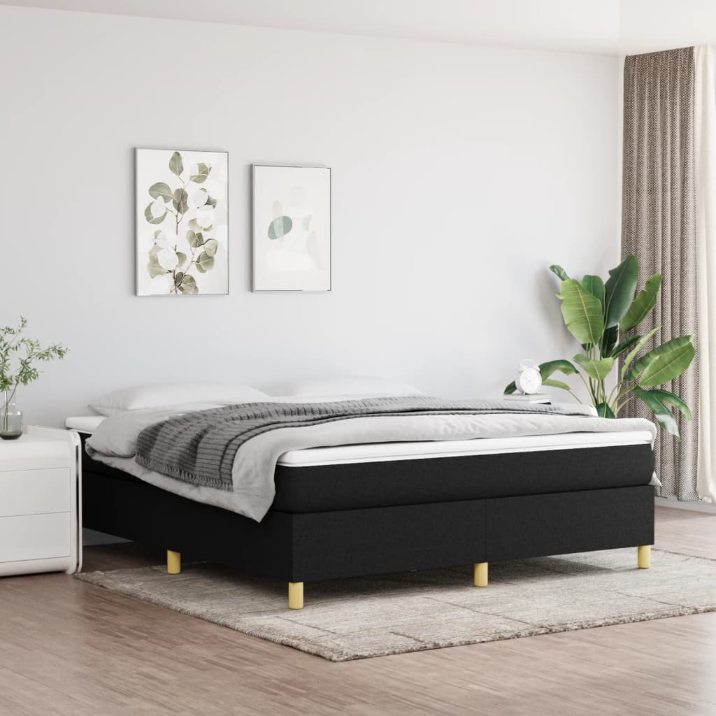 Giroletto a Molle con Materasso Nero 160x200 cm in Tessuto | homemem39