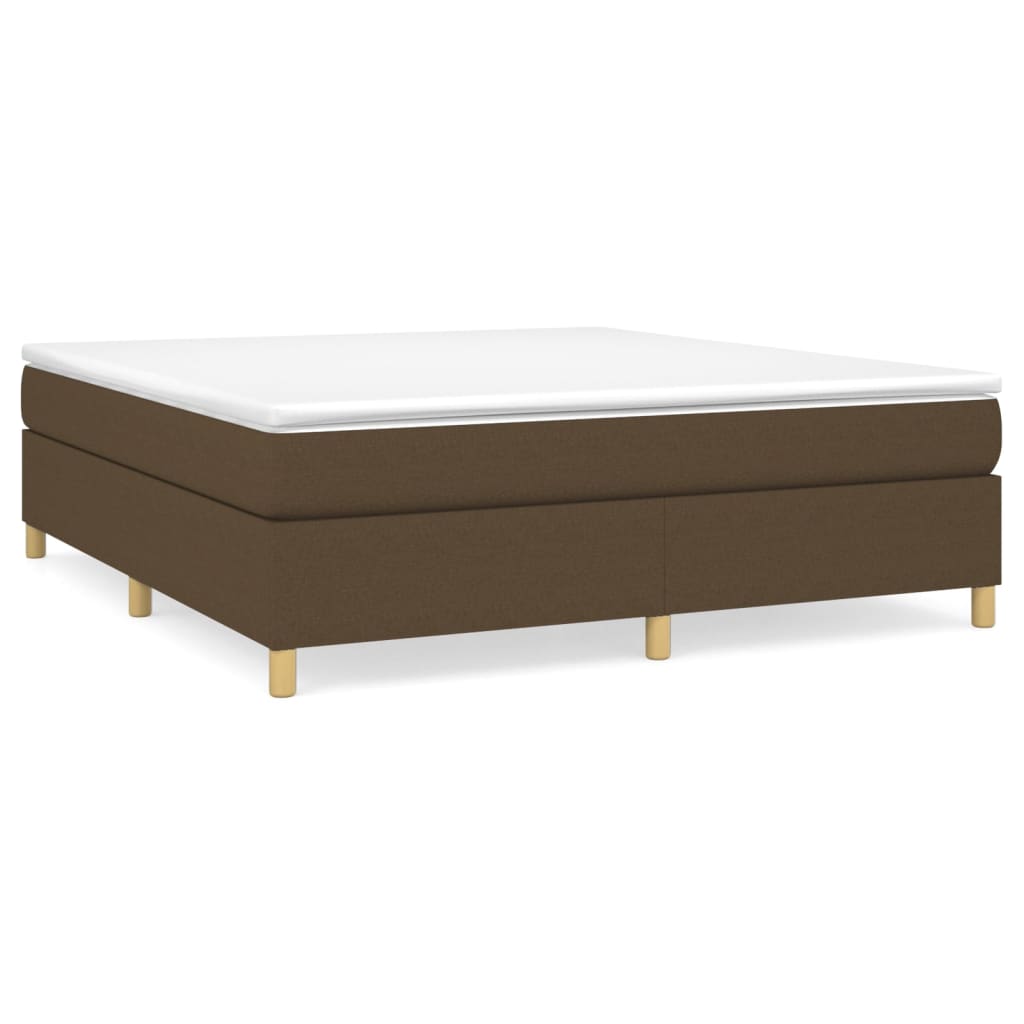 Giroletto a Molle con Materasso Marrone Scuro 160x200cm Tessuto | homemem39