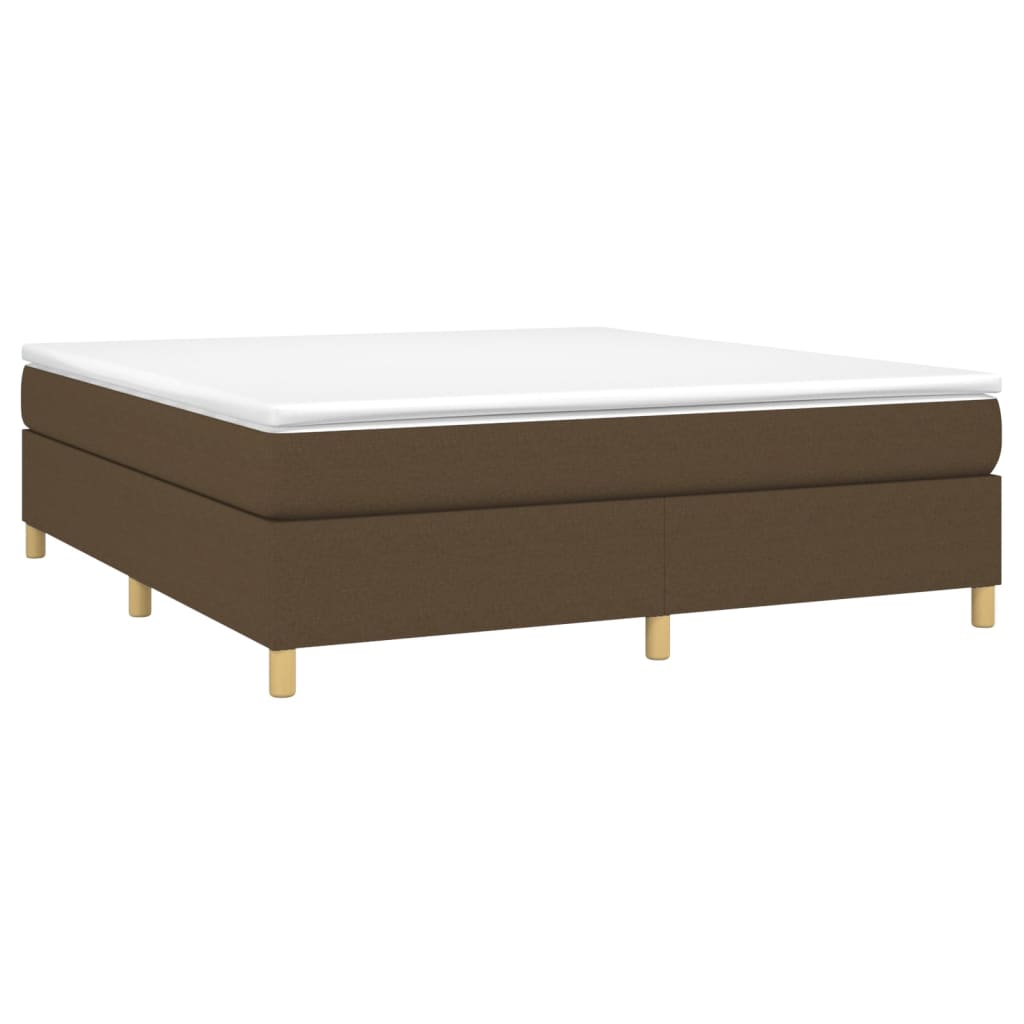Giroletto a Molle con Materasso Marrone Scuro 160x200cm Tessuto | homemem39
