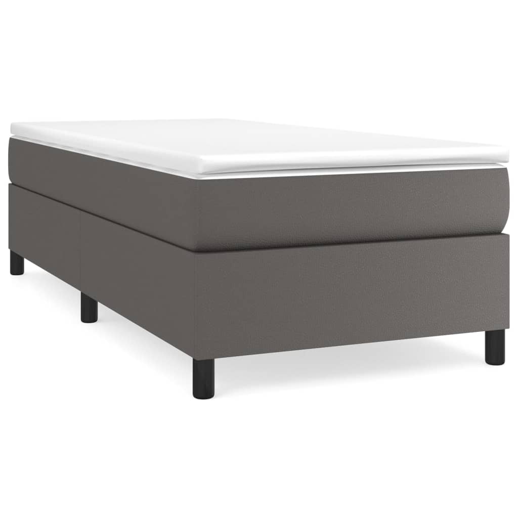Giroletto a Molle con Materasso Grgio 90x200 cm in Similpelle | homemem39