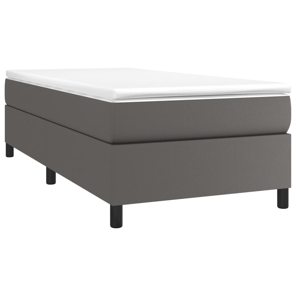 Giroletto a Molle con Materasso Grgio 90x200 cm in Similpelle | homemem39