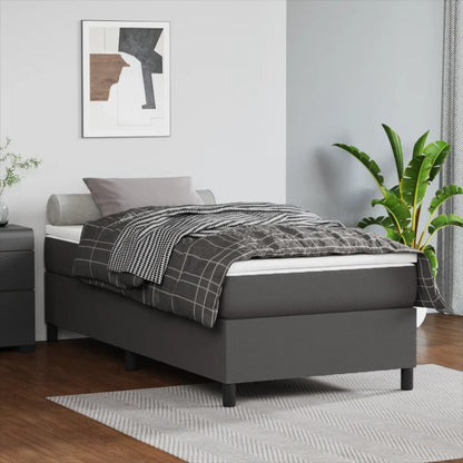 Giroletto a Molle con Materasso Grgio 90x200 cm in Similpelle | homemem39